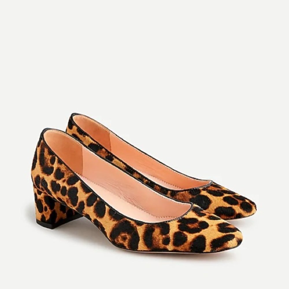 J. Crew KATE LEOPARD CALF SKIN LEATHER PUMPS HEELS - Picture 4 of 4